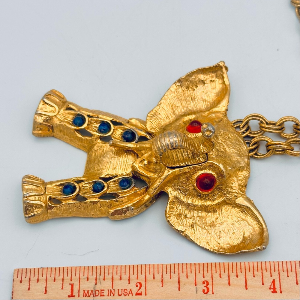 Vintage 60s 70s D&E JULIANA Elephant Statement Pendant - Picture 14 of 16